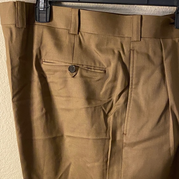 Sean John Men's Olive-Brown Dress Chinos - Picture 3 of 5